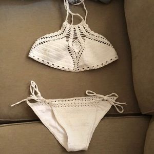 White crochet bikini